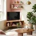 Meuble TV effet bois 120 cm style scandinave