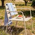 Salon de jardin en métal 4 places avec 2 fauteuils et 1 banc