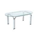 Table basse en verre trempé ovale 110x55 cm