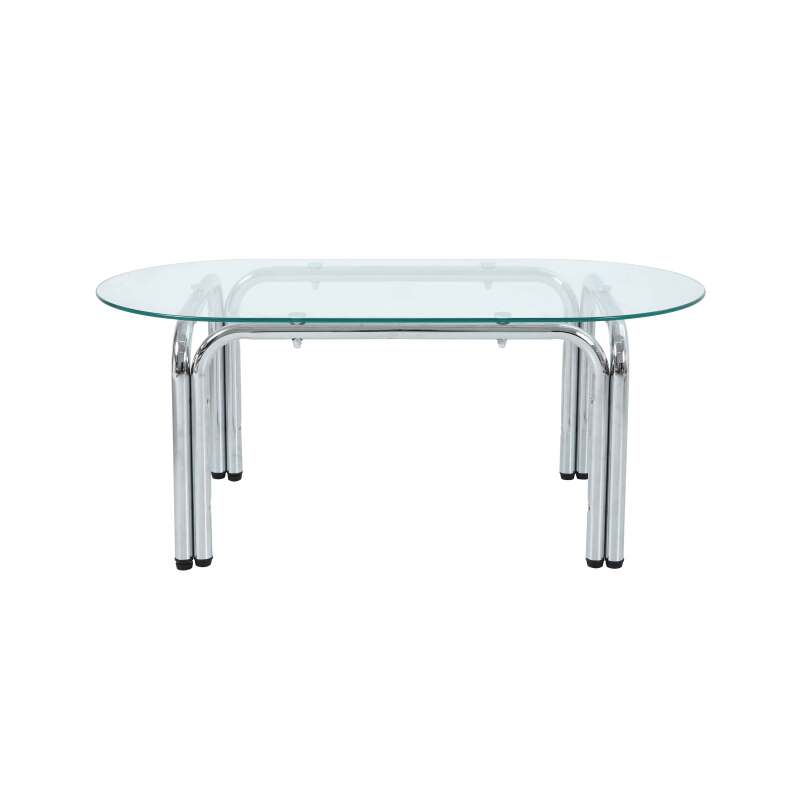 Table basse en verre trempé ovale 110x55 cm (4/7)