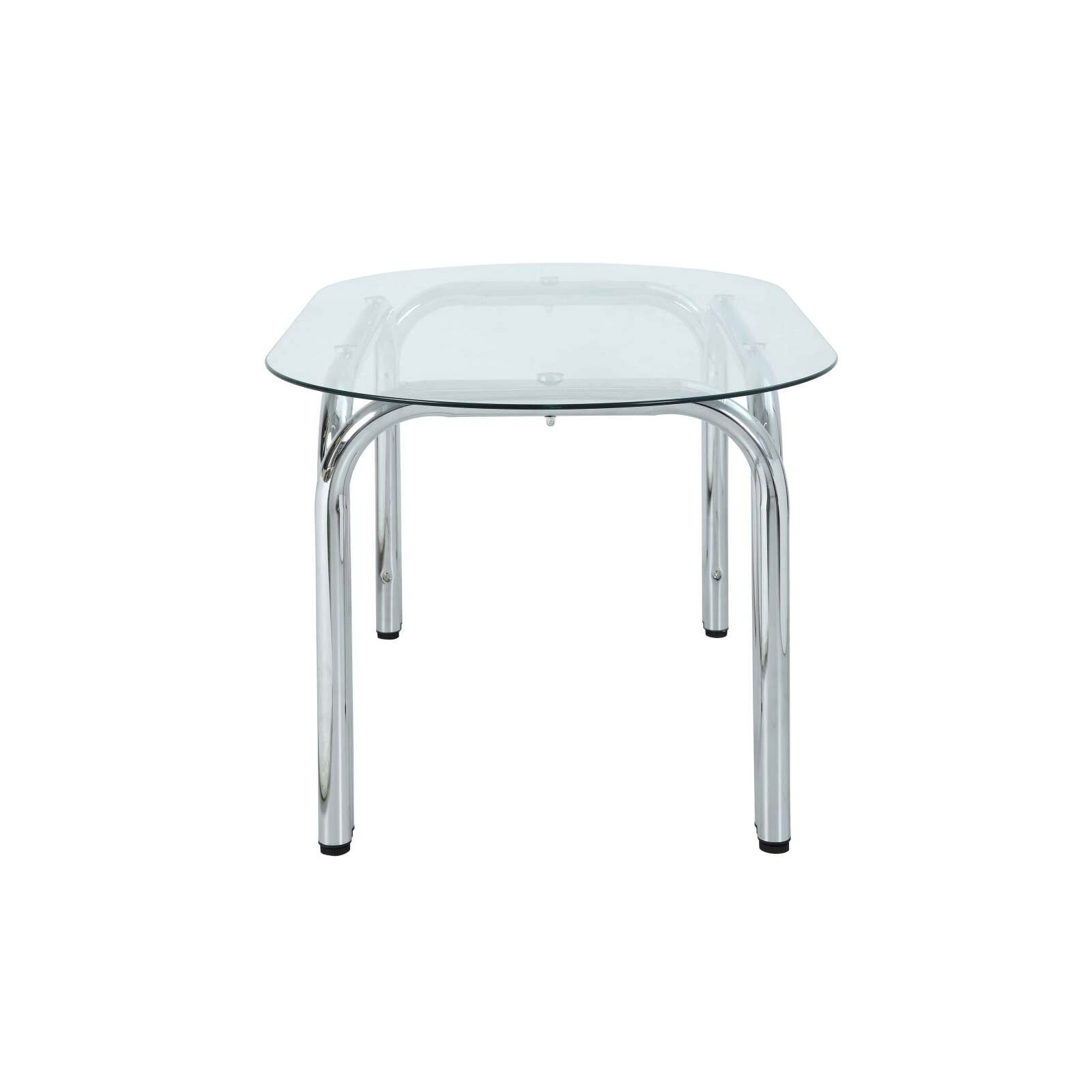 Table basse en verre trempé ovale 110x55 cm