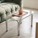Table basse en verre trempé ovale 110x55 cm