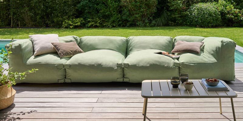 Salon de jardin modulable vert MIXI