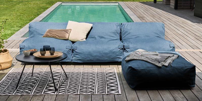 Salon de jardin modulable bleu MIXI