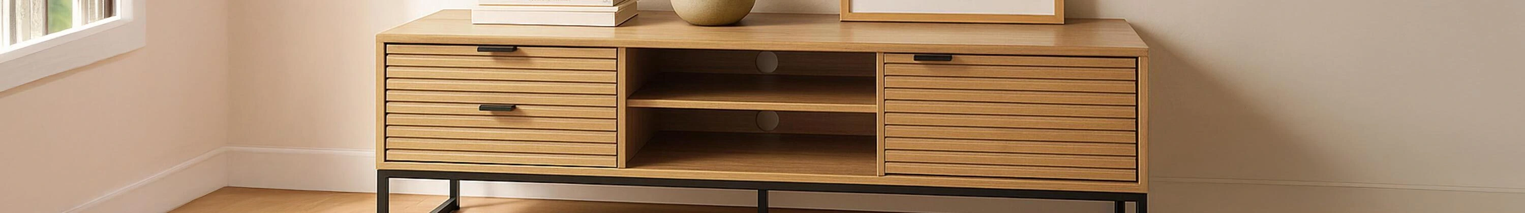 meuble tv sur pieds en mélaminé