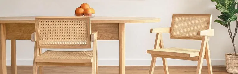chaises de salle à manger en rotin et bois massif