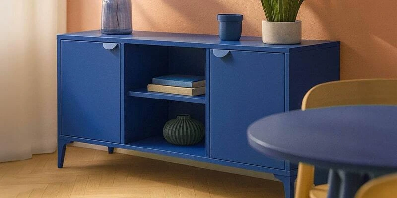 Buffet da salotto in metallo blu