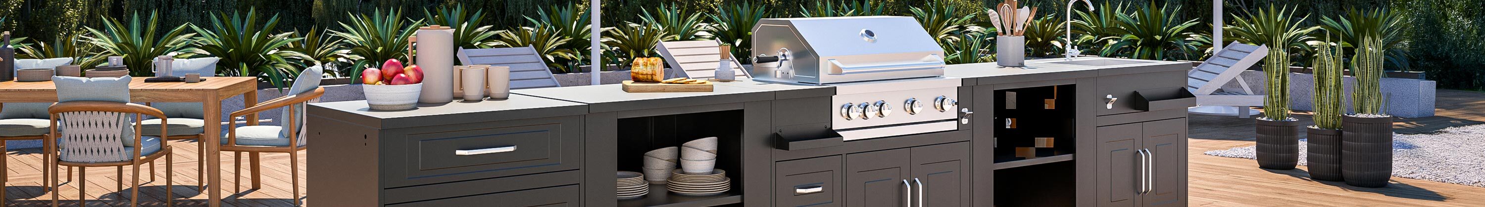 meubles pour cuisine d'été extérieur