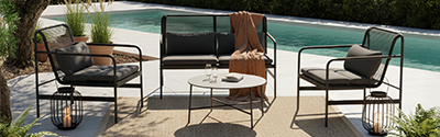 salon de jardin bas en métal 4 places