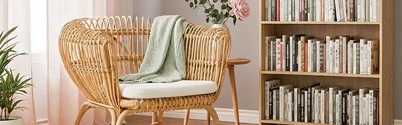 fauteuil de salon en rotin style bohème