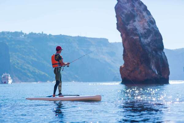 Pêche sur un paddle